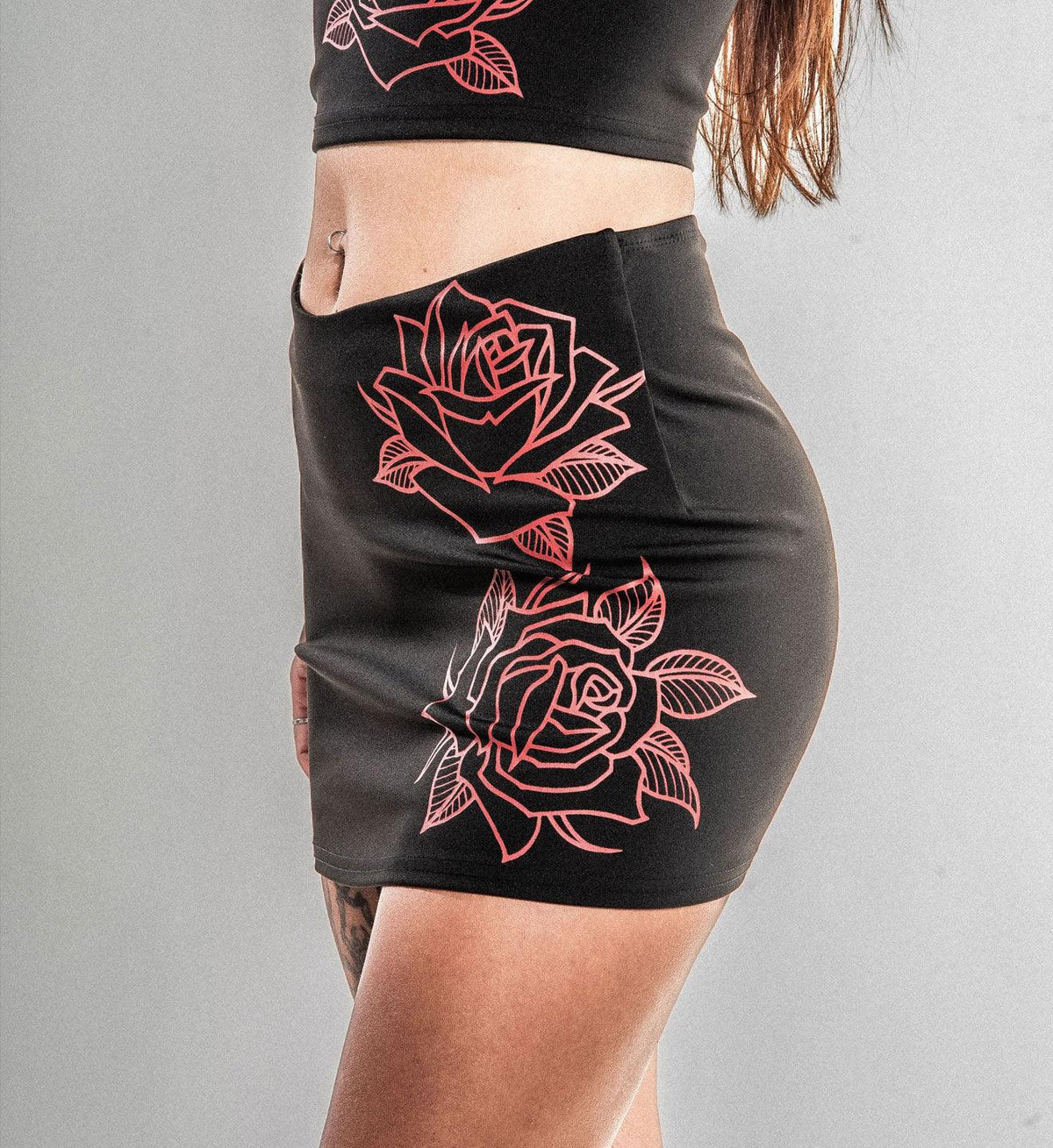 Black Rose Mini Skirt