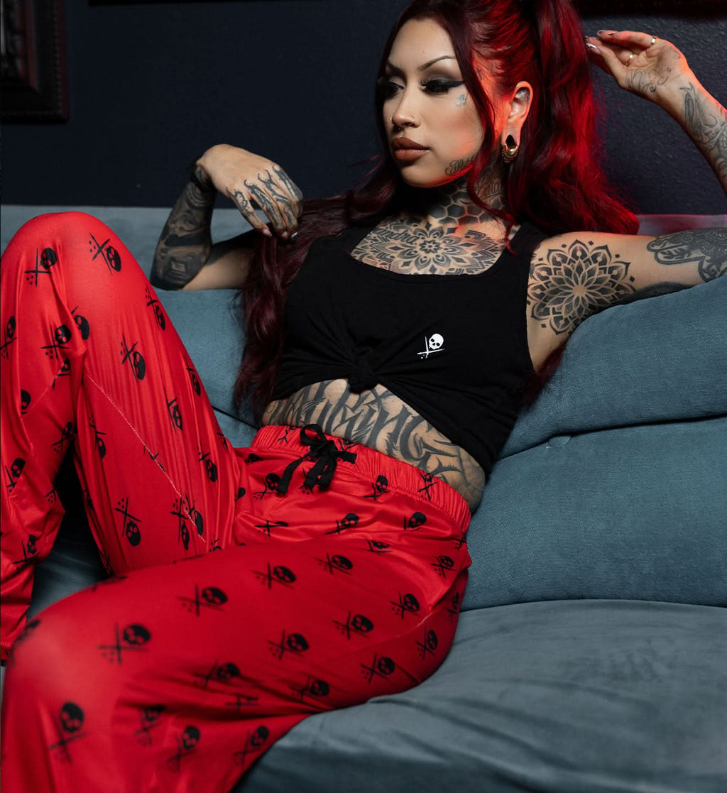 Badge Pajama Pant - Red