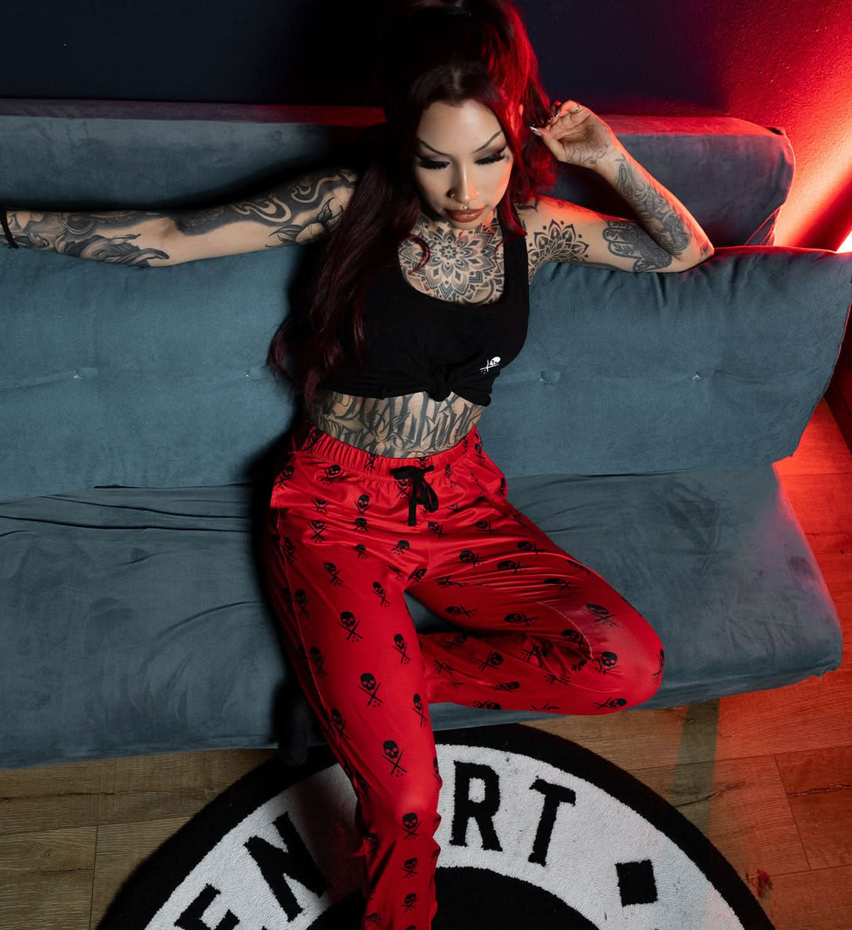 Badge Pajama Pant - Red